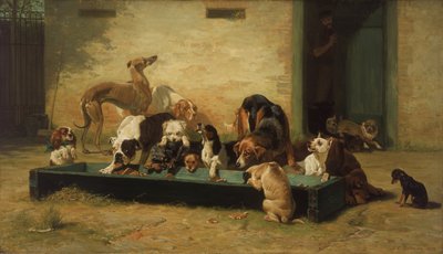 Mesa de huéspedes en un hogar para perros de John Charles Dollman